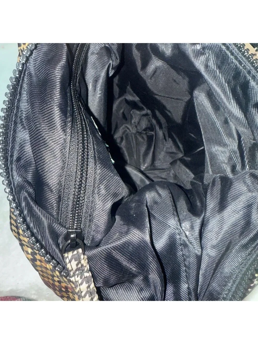 Ralph Lauren Houndstooth Hobo Shoulder Bag